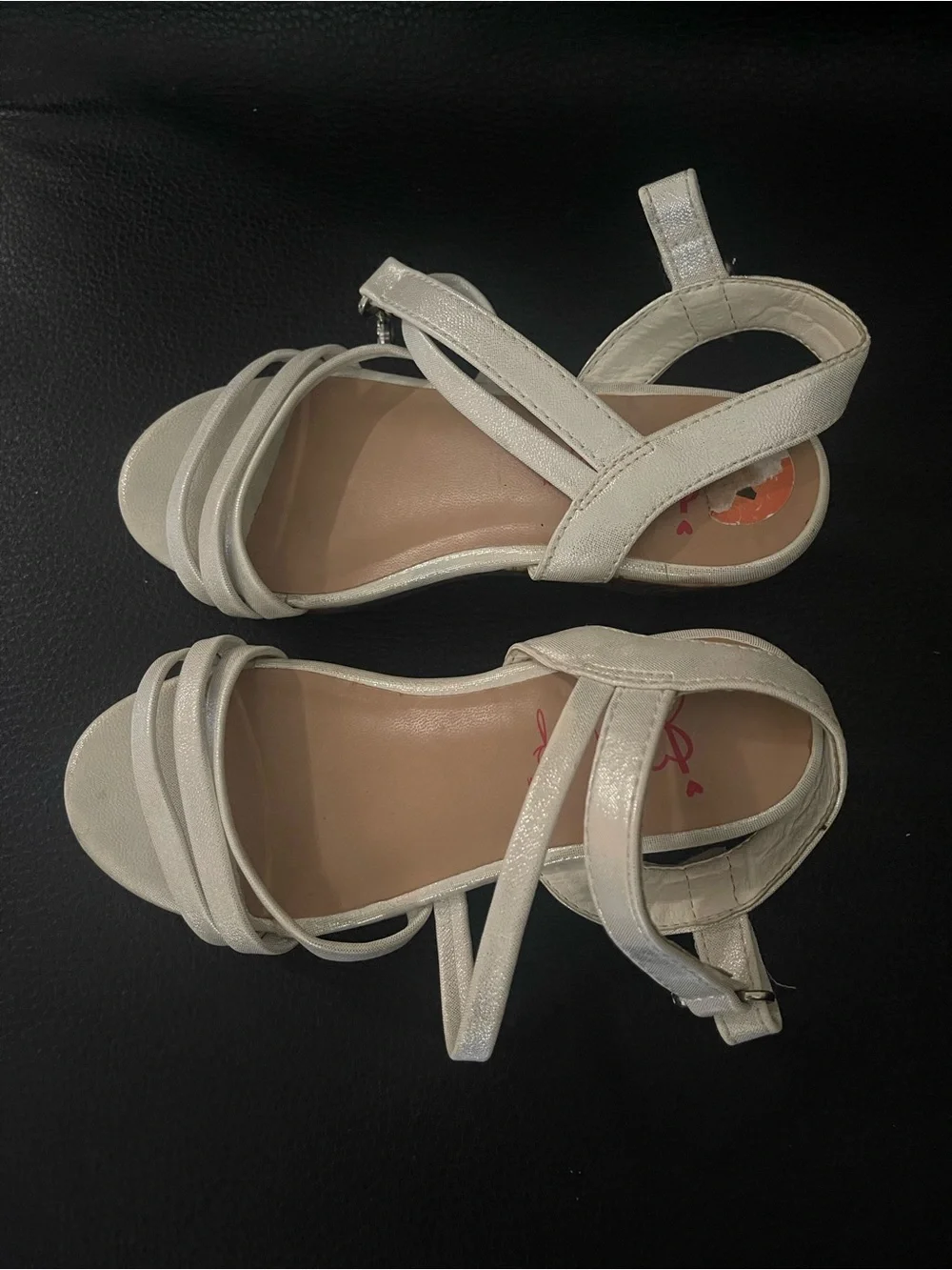 Women's White Strappy Ankle Strap Sandals